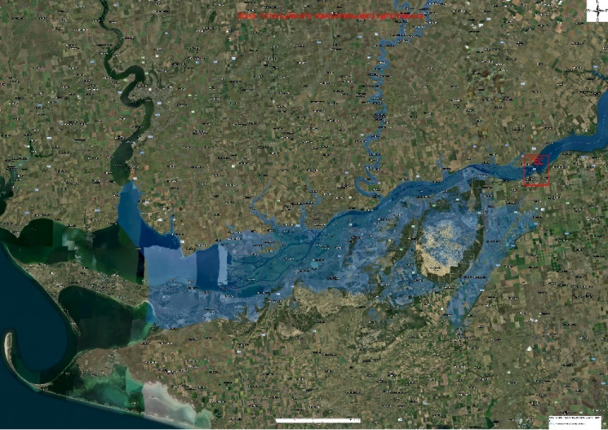 Реалістичний сценарій максимального затоплення прилеглих до ГЕС територій / ©