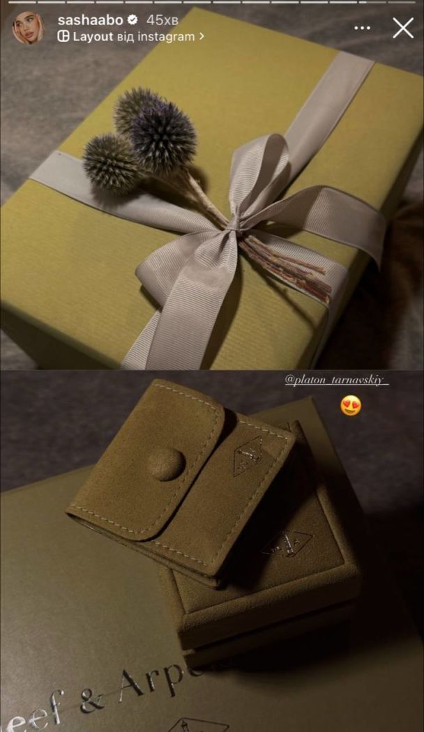 Подарок Саши Бо от мужа / © instagram.com/sashaabo