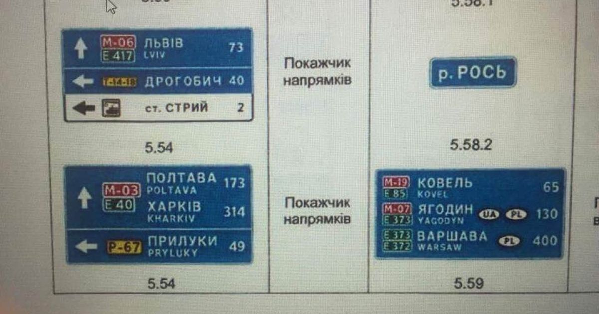 В «Укравтодорі» показали нові дорожні знаки _2 / © Facebook/Олександр Кава