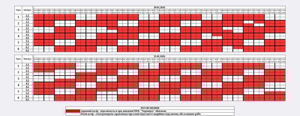 График отключения света на Житомирщине 31 января
