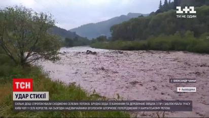 Новости Украины: во Львовской области из-за ливня потоки грязной воды заблокировали трассу "Киев-Чоп"