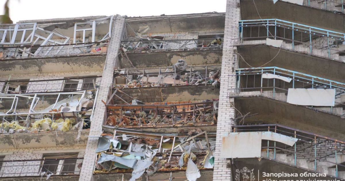 Последствия ракетной атаки по Запорожью