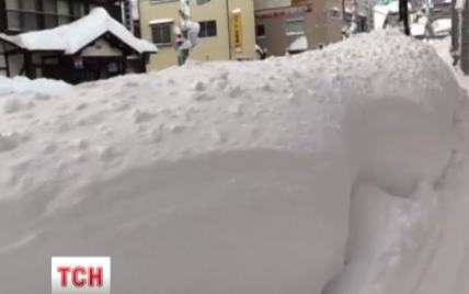 В Японии сильные снегопады парализовали транспорт и унесли пять жизней