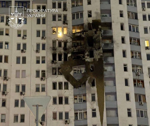 Three of those killed were residents of a housing complex in the Dniprovskyi district.