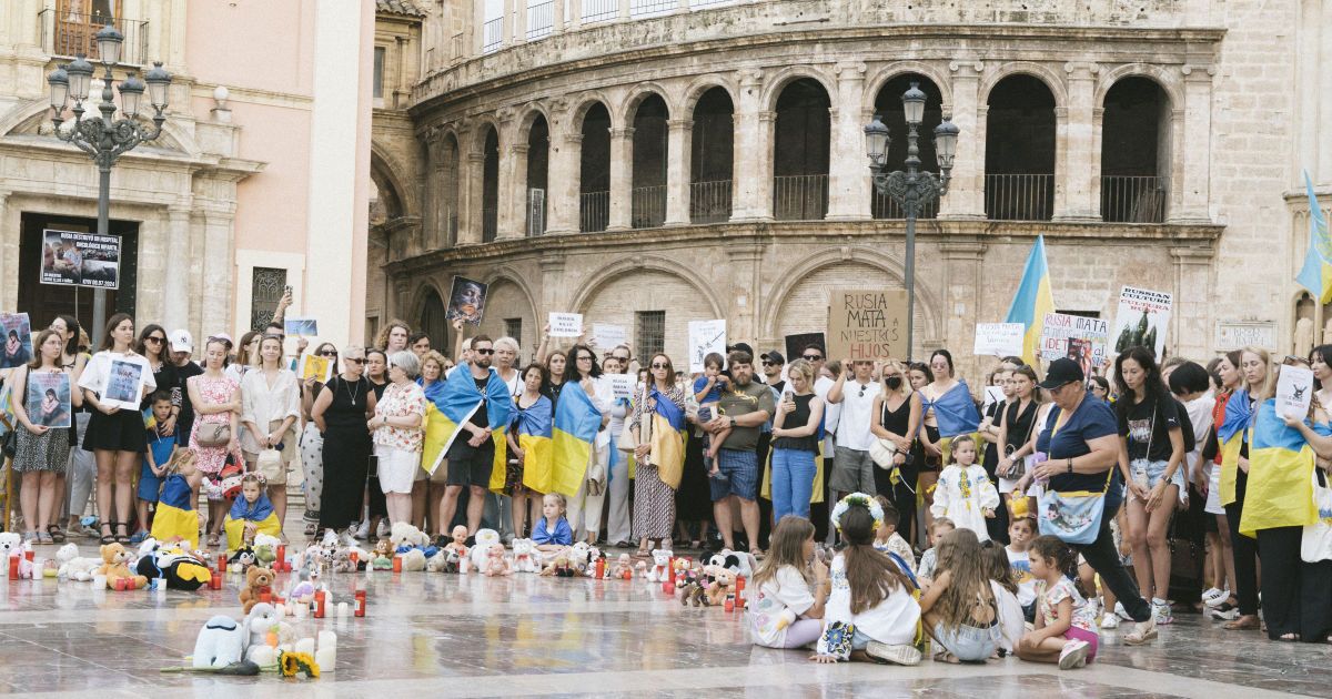 Митинг украинцев в Валенсии/Фото: Bandera de Ucrania