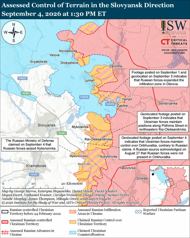 Ситуація поблизу Слов’янська / © Інститут вивчення війни (ISW)
