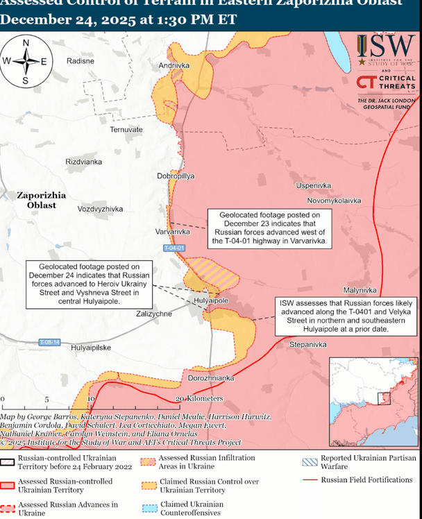 Мапа бойових дій / © Інститут вивчення війни (ISW)