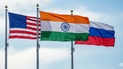 Прапори США, Індії та Росії