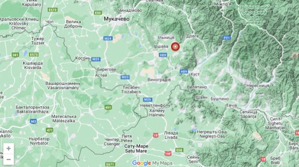 Закарпатская область, магнитуда 3,4.