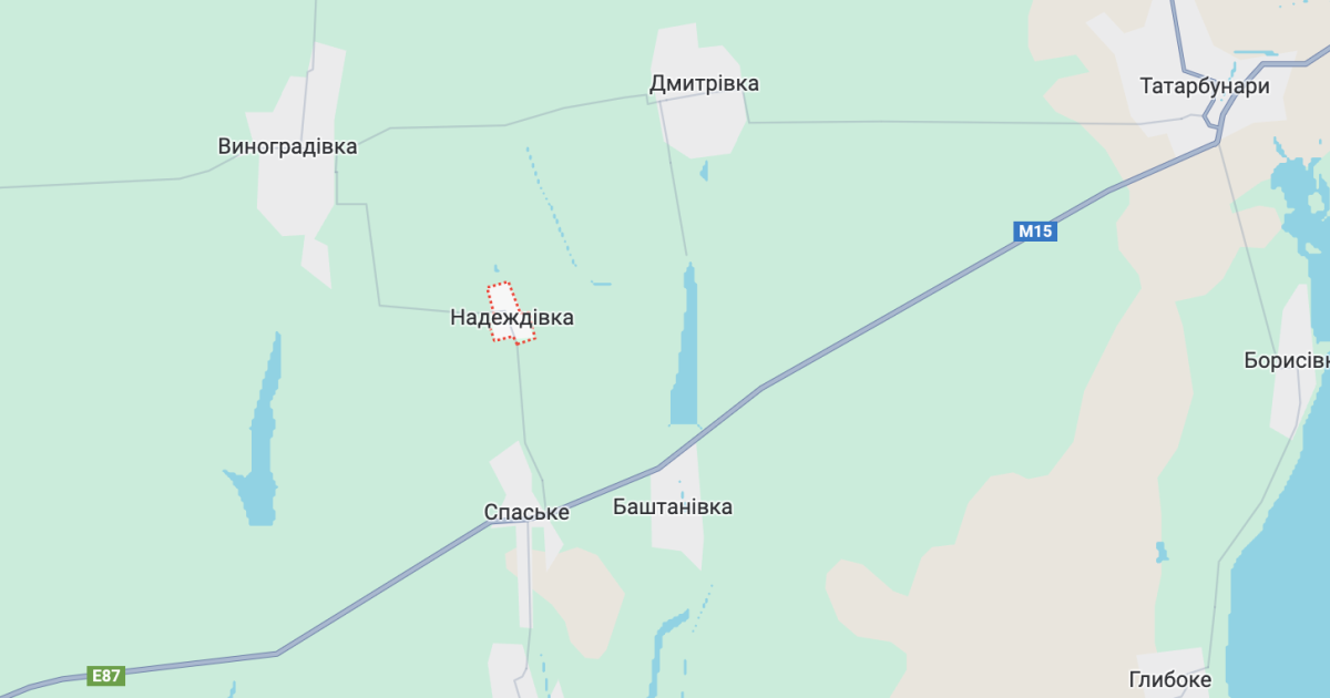 Село Надеждівка на мапі