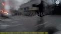 Патрульные показали видео первых минут после утренних обстрелов Киева