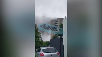 Пожар в гостинице «Власта» во Львове сняли на видео