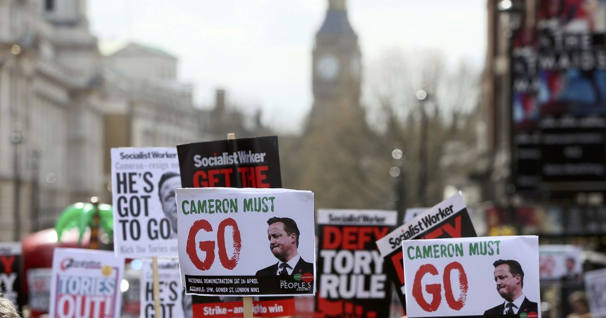 В Лондоне протестующие требуют отставки Кэмерона из-за офшорного скандала