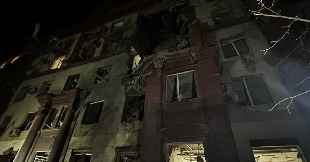 Разрушенный дом в Запорожье