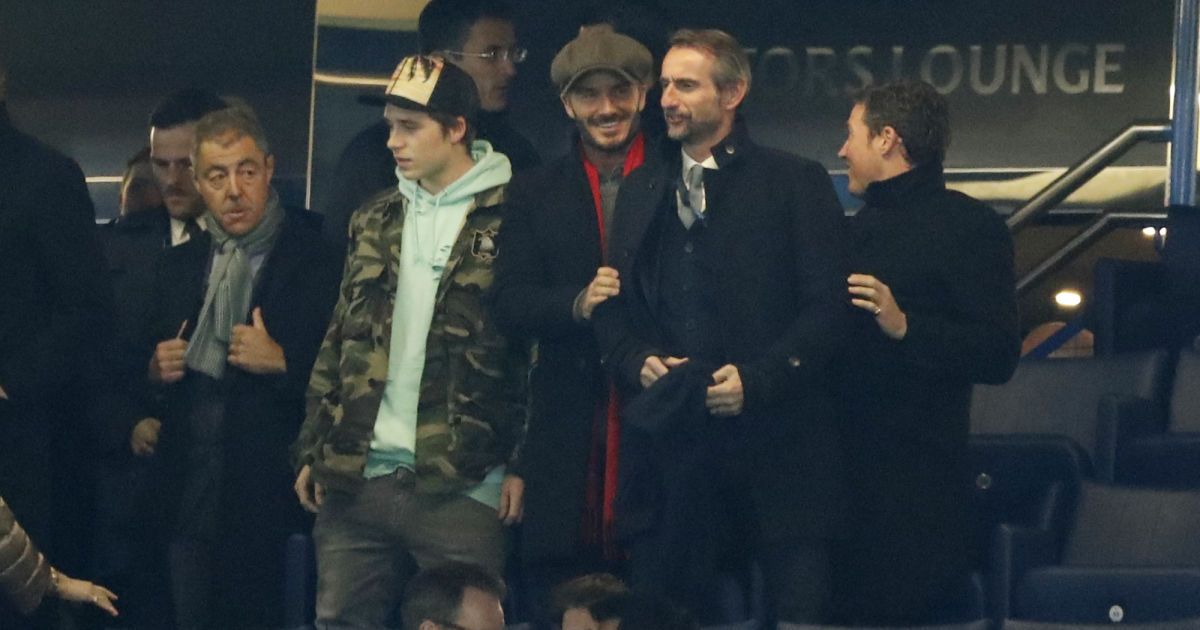 Бекхэм на трибунах стадиона