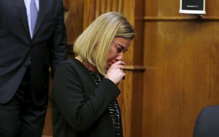 Могеріні розплакалася під час прес-конференції щодо терактів у Брюсселі
