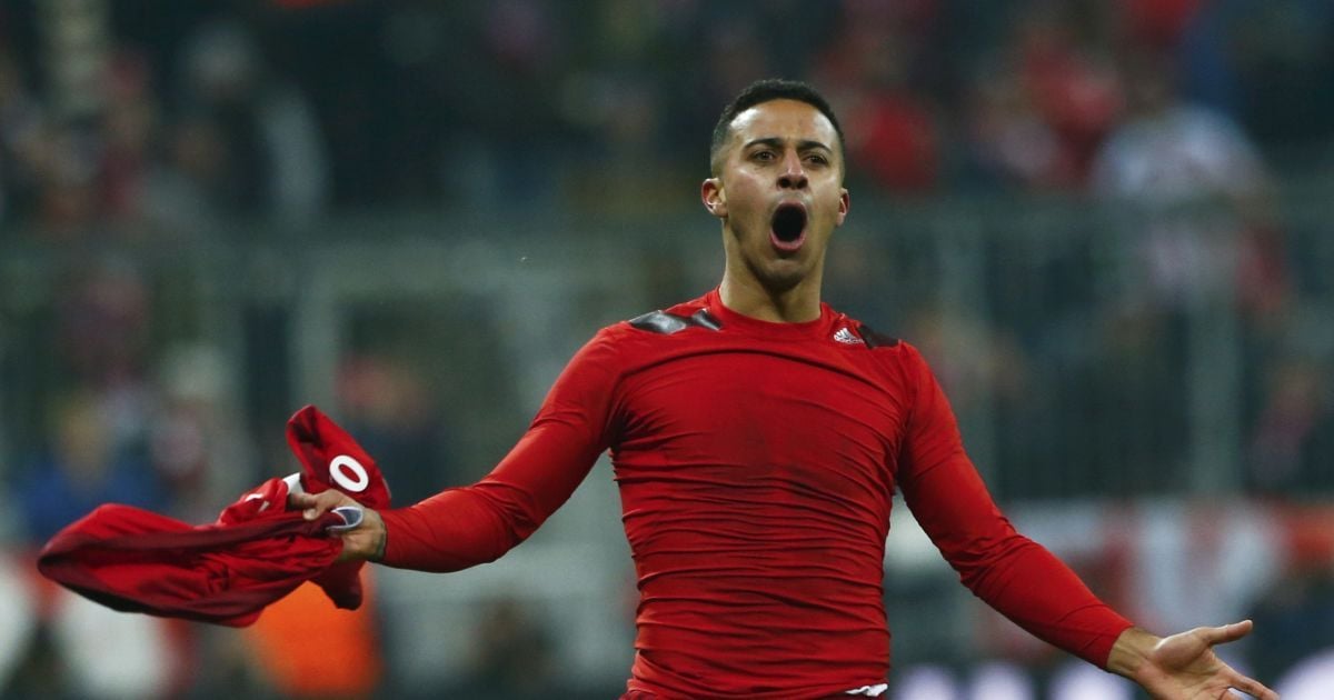 Алькантара радуется голу в матче Бавария - Ювентус.