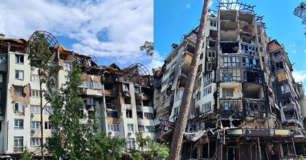От выбитых окон до разрушенных этажей: большинство новостроек в Буче, Ирпене и Гостомеле имеют повреждения