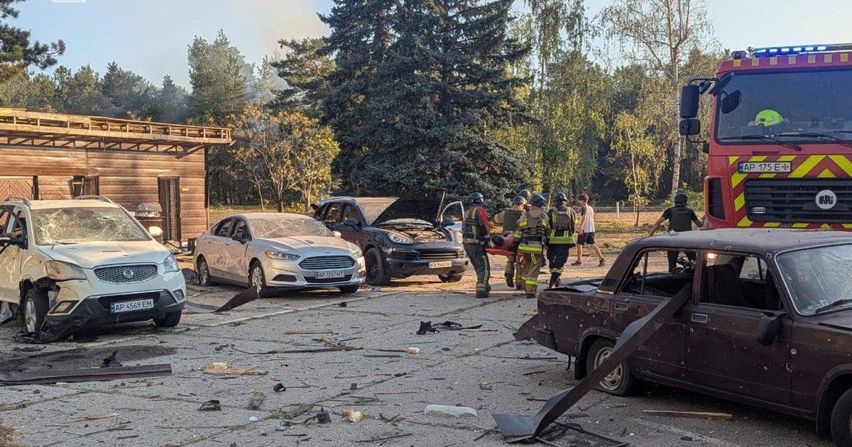 The aftermath of the strike on Zaporizhzhia