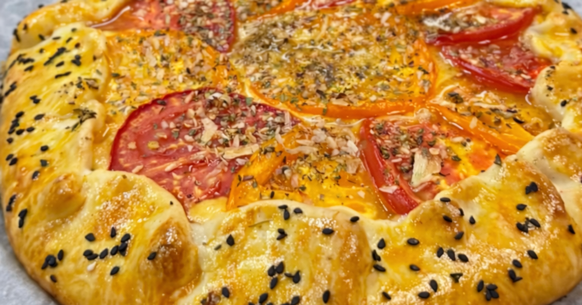 Галета з томатами та карамелізованою цибулею tiktok.com_@trokhlib_liliya