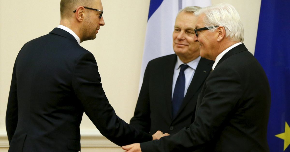 Франк-Вальтер Штайнмаєр, МЗС Німеччини, Жан-Марк Еро, МЗС Франції, Арсеній Яценюк_2 / © Reuters