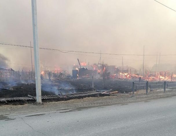 У російському селищі Сосьва згоріло 92 будинки. Фото: російські пропагандисти / © 