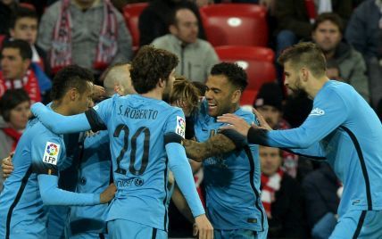 "Барселона" переиграла "Атлетик" в первой битве за путевку в полуфинал Кубка Испании