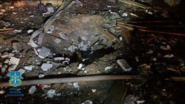Разрушение в Киевской области из-за атаки в ночь на 25 февраля/Фото: Киевская областная прокуратура
