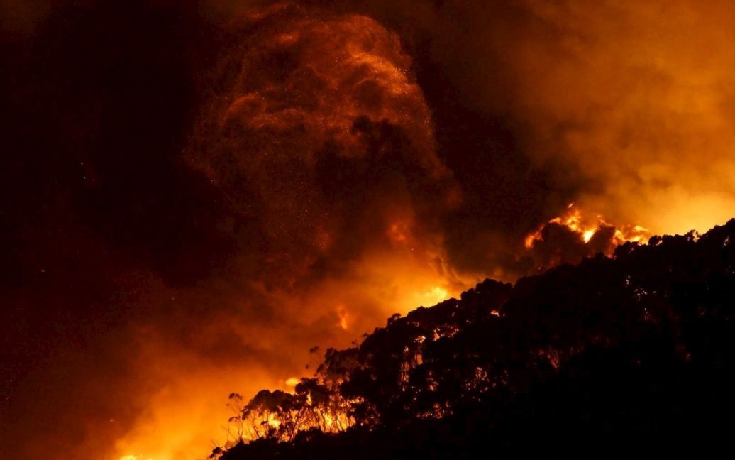 Лесной пожар горит над рекой Уай южнее Мельбурна, Австралия. / © Reuters