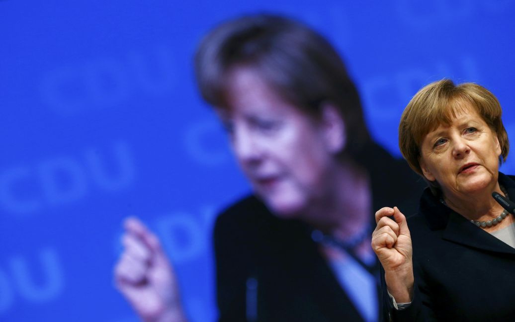 Канцлер Німеччини Ангела Меркель під час промови на з&rsquo;їзді Християнсько-демократичного союзу, який вона очолює. / © Reuters