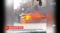 На Соломенской площади в Киеве прямо во время движения загорелась маршрутка