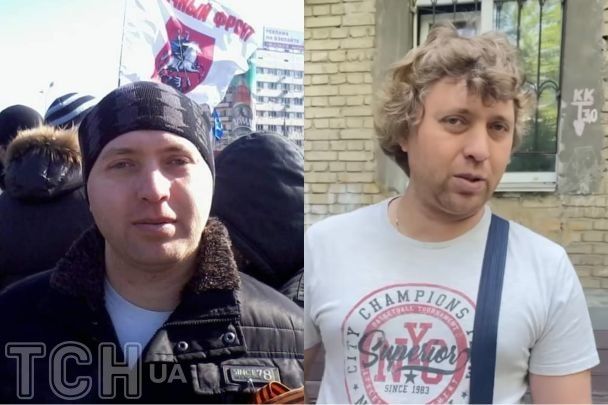 Денис Яниев в Торезе на пророссийском митинге в 2014 году и в Киеве в 2023 году у закрытого укрытия