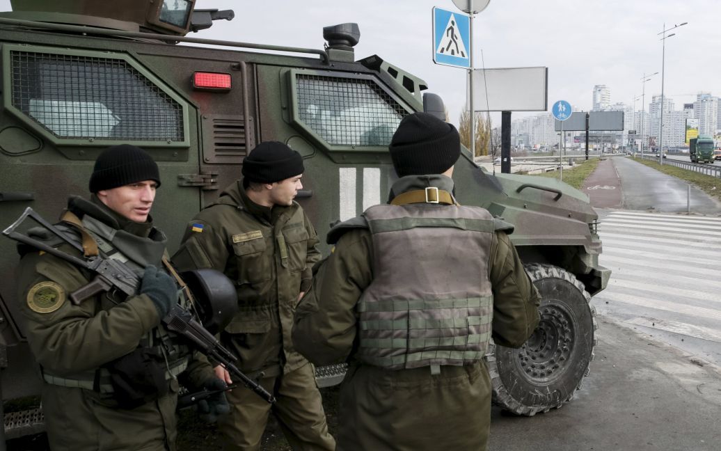 У Києві посилили патрулювання вулиць військовими Нацгвардії. / © Reuters