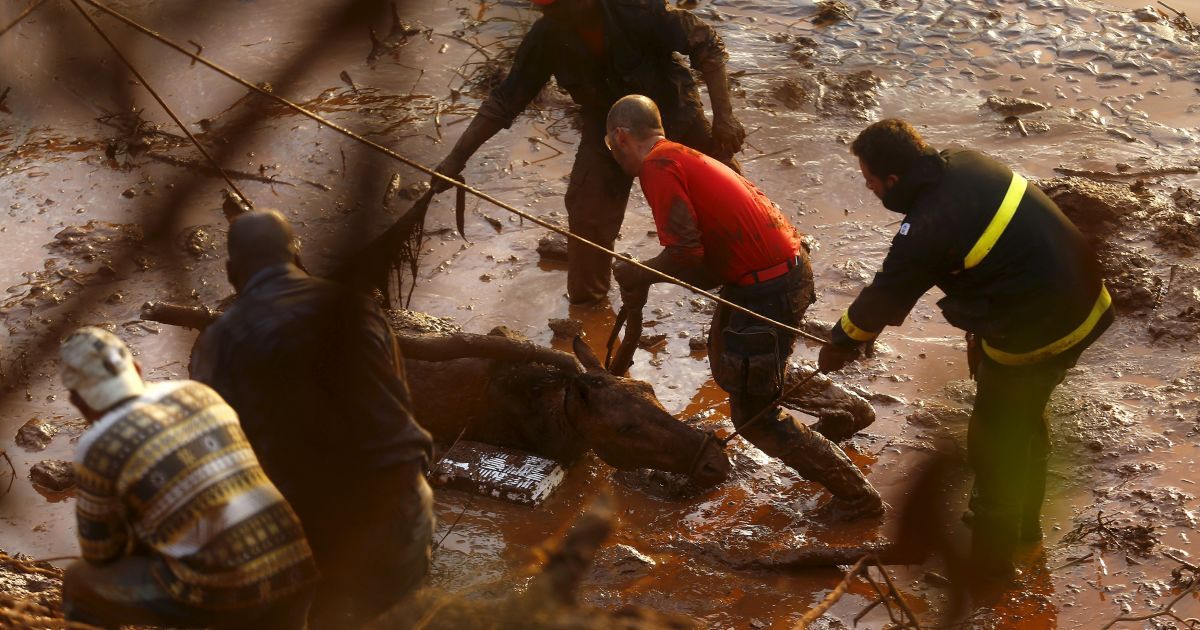 Вода с металлической стружкой и химикатами затопила целый городок. / © Reuters