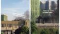 Пожежа біля Дарницького мосту у Києві