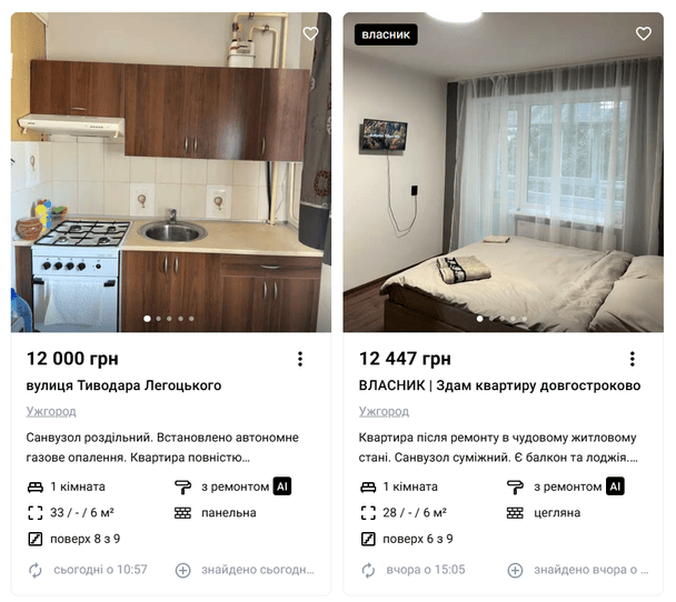 Оренда квартири в Ужгороді