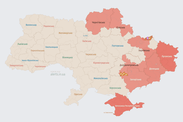 Росія атакує Україну ударними БпЛА: напрямок руху