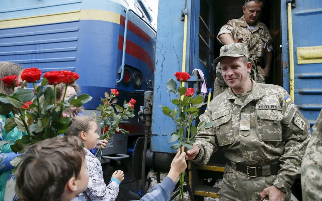 Встреча бойцов 44-й артиллерийской бригады в Киеве / © Reuters
