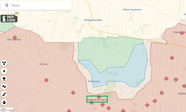 Новопрокопівка на карті / © Deepstatemap