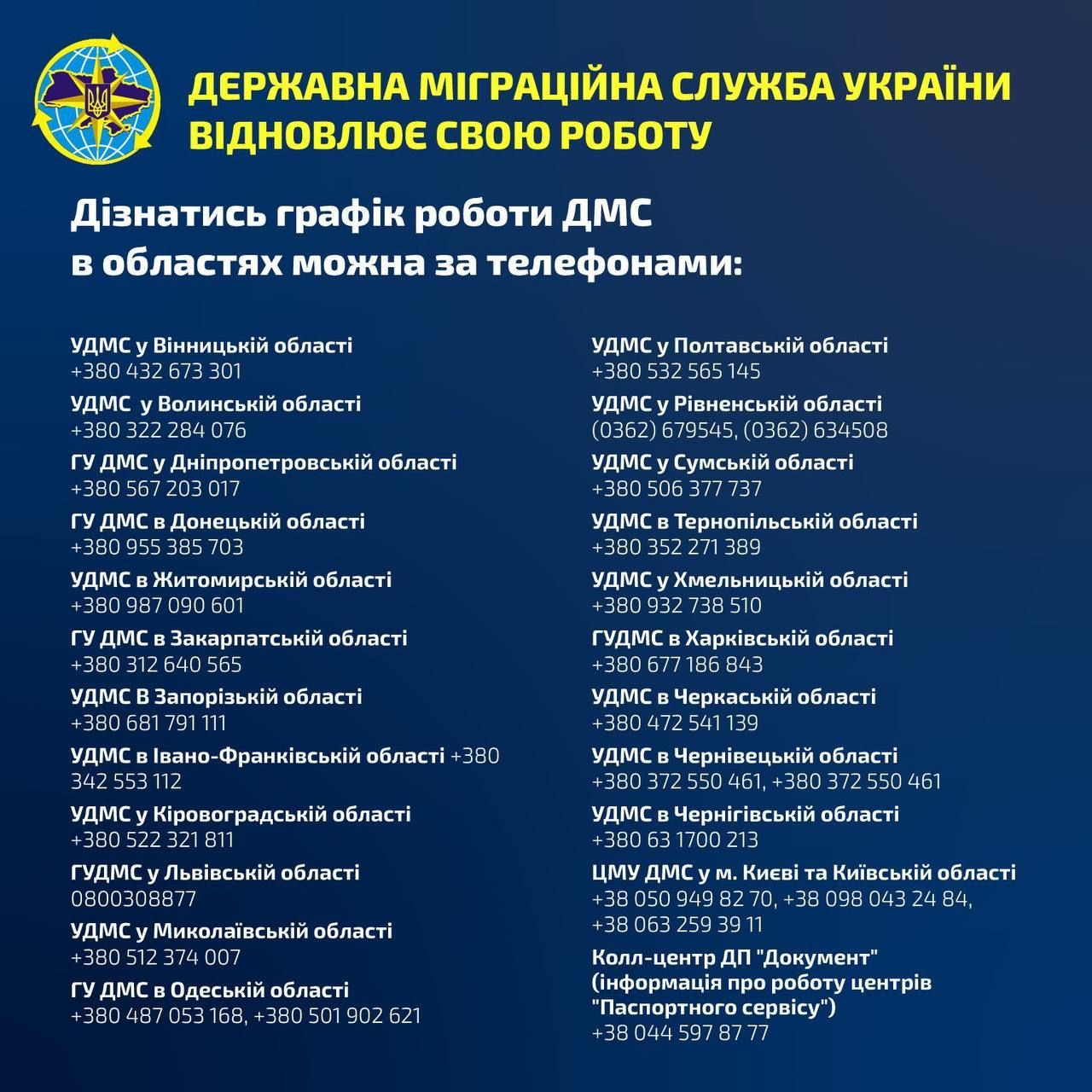 В Украине снова заработала Государственная миграционная служба — Украина