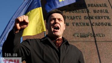 Про це Олег Тягнибок заявив у Києві на мітингу біля пам&#039;ятника Тарасу Шевченку, присвяченому Дню УПА.