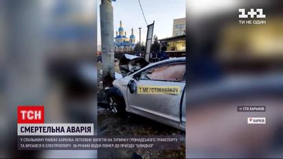 Новости Харькова: в спальном районе легковушка врезалась в столб – водитель погиб на месте