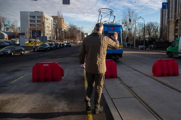 Виталий Кличко на Дегтяревском путепроводе