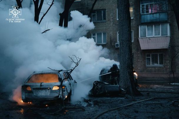 Последствия удара по Киеву 23 января